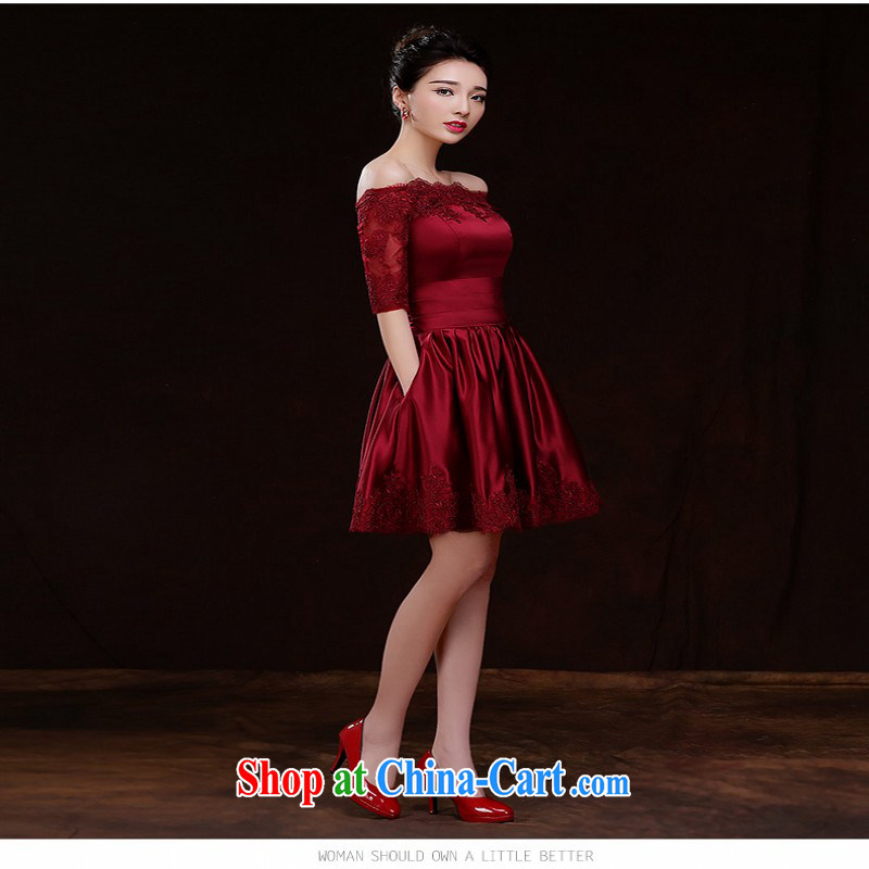 Love so Pang bridal toast service 2015 new spring and summer stylish Wine red short wedding banquet dress cultivating larger female customers to size up to do not support returns, love so Pang, online shopping