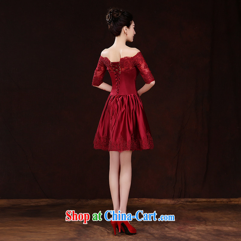Love so Pang bridal toast service 2015 new spring and summer stylish Wine red short wedding banquet dress cultivating larger female customers to size up to do not support returns, love so Pang, online shopping