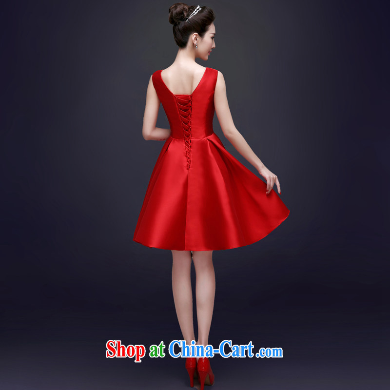 A good service is a 2015 bride's toast clothing Spring Summer dresses stylish evening dress short marriage, small red dress female Red M, good service, and shopping on the Internet
