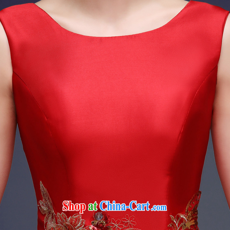 A good service is a 2015 bride's toast clothing Spring Summer dresses stylish evening dress short marriage, small red dress female Red M, good service, and shopping on the Internet