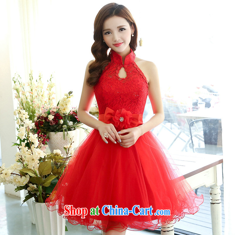Floating love Ting 2015 spring and summer new toast service bridal dresses with dress wedding dress short red lace purple L crossed love Ting (PIAOAITING), online shopping