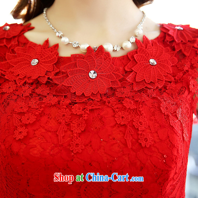 Floating love Ting spring 2015 new stylish bows Service Bridal bridesmaid clothing red wedding dresses wedding dress short skirt red XL, floating love Ting (PIAOAITING), online shopping