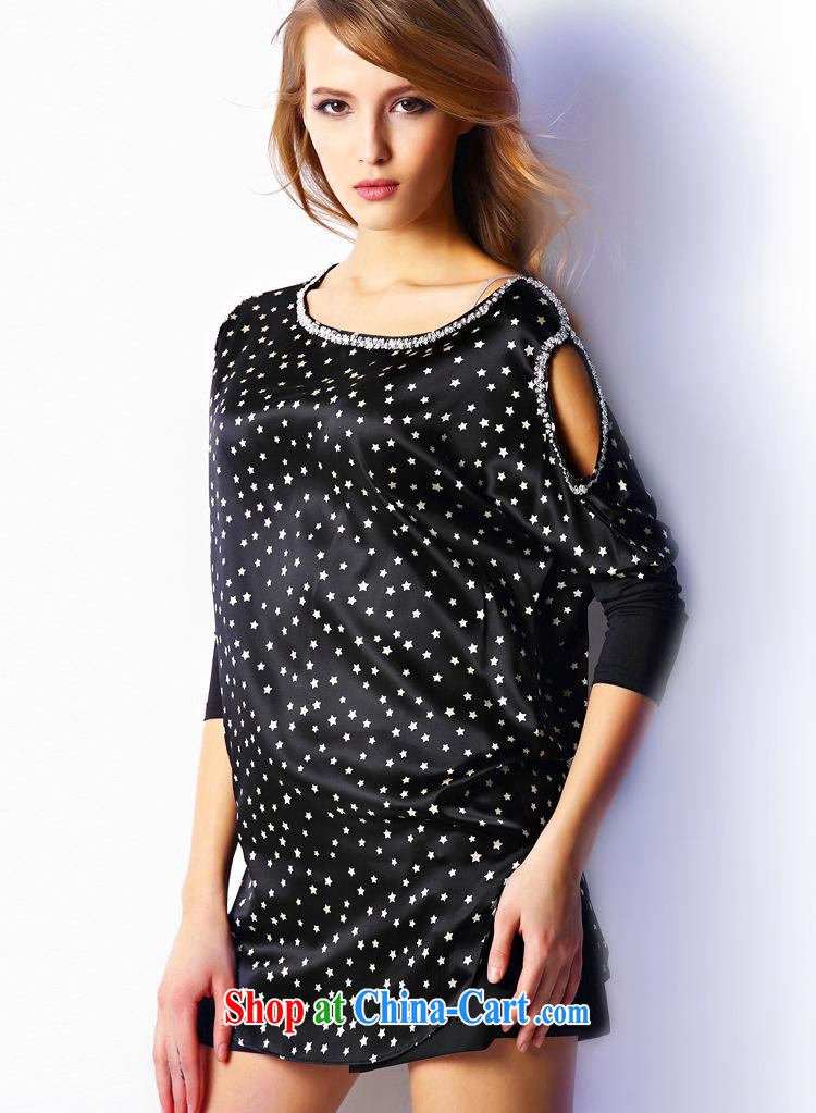 9 month dress * 2015 spring and summer new European site your shoulders Stars stamp round collar shirts, long, black 0636 XL pictures, price, brand platters! Elections are good character, the national distribution, so why buy now enjoy more preferential! Health
