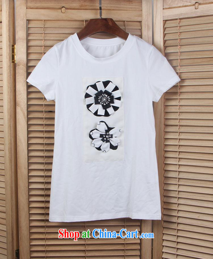 9 month dress * invincible reduction in Europe and America on aging 2015 spring and summer new women small Hong Kong Wind manually staple flower cotton short-sleeved shirt T female T-shirt white XL pictures, price, brand platters! Elections are good character, the national distribution, so why buy now enjoy more preferential! Health
