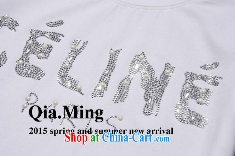9 month dress * The European site 2015 spring female new big letters to the hot drill tile beauty T-shirt cotton Tgc 3094 white L pictures, price, brand platters! Elections are good character, the national distribution, so why buy now enjoy more preferential! Health