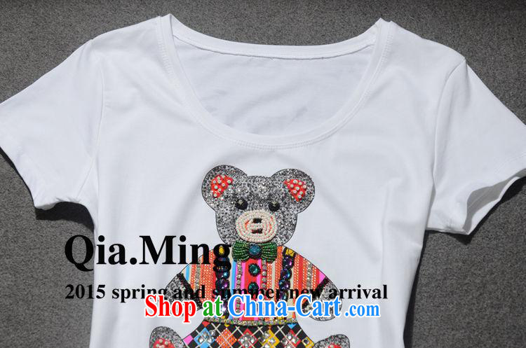 9 month dress * The European site 2015 spring female new cubs pattern to the staple Pearl inserts drill beauty T-shirt cotton Tgc 3092 white L pictures, price, brand platters! Elections are good character, the national distribution, so why buy now enjoy more preferential! Health