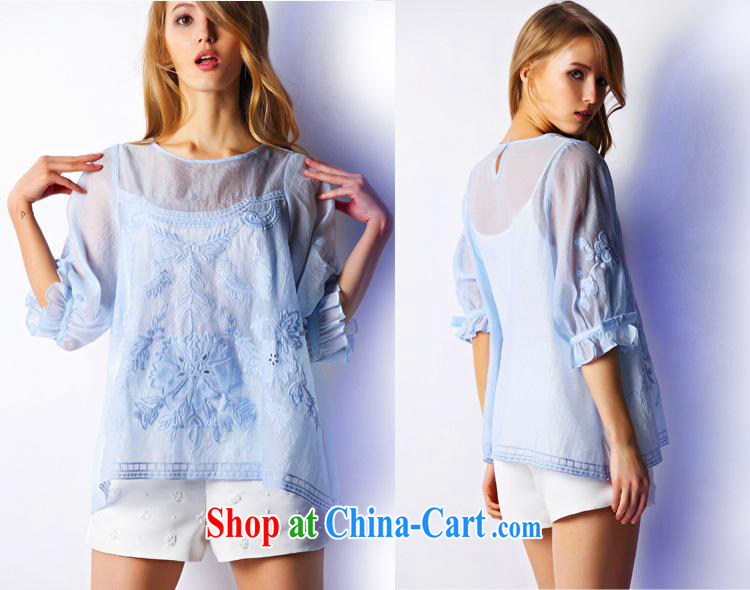 9 month dress * 2015 spring and summer new European site to the embroidery totem pattern 7 cuff butterfly knot T-shirt 0645 green L pictures, price, brand platters! Elections are good character, the national distribution, so why buy now enjoy more preferential! Health
