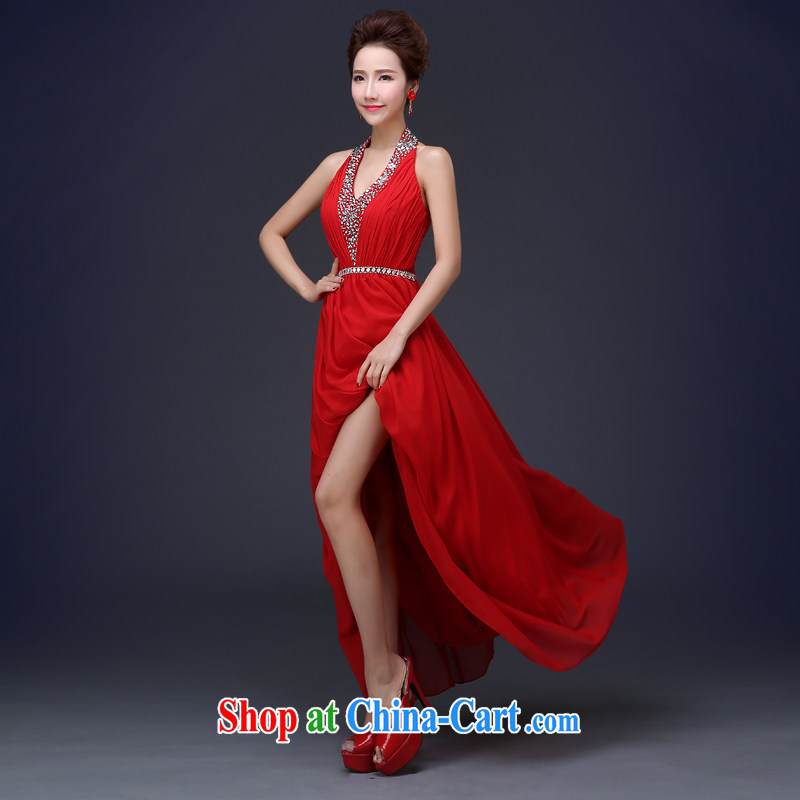 Jie MIA bridal dresses serving toast spring 2015 new stylish V collar purple beauty with banquet dress long red XXXL, Jake Mia, and shopping on the Internet