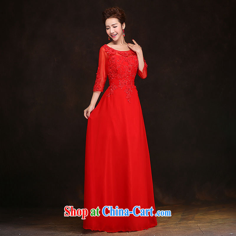 The china yarn spring 2015, bride's wedding toast serving long, Ms. banquet dress cuff in wedding a field Red. size does not accept return and china yarn, shopping on the Internet