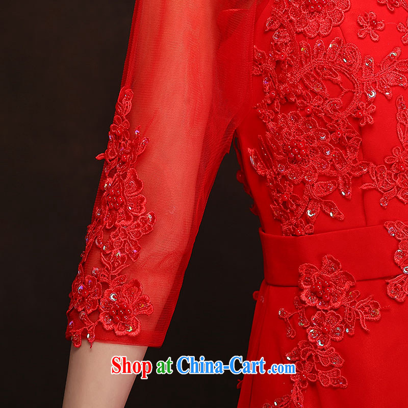 The china yarn spring 2015, bride's wedding toast serving long, Ms. banquet dress cuff in wedding a field Red. size does not accept return and china yarn, shopping on the Internet