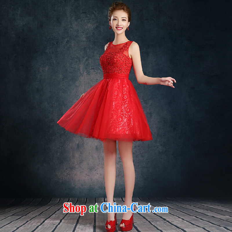 Short Evening Dress 2015 new wedding banquet dress summer thick beauty bridal dresses XL red, the color is Windsor, shopping on the Internet