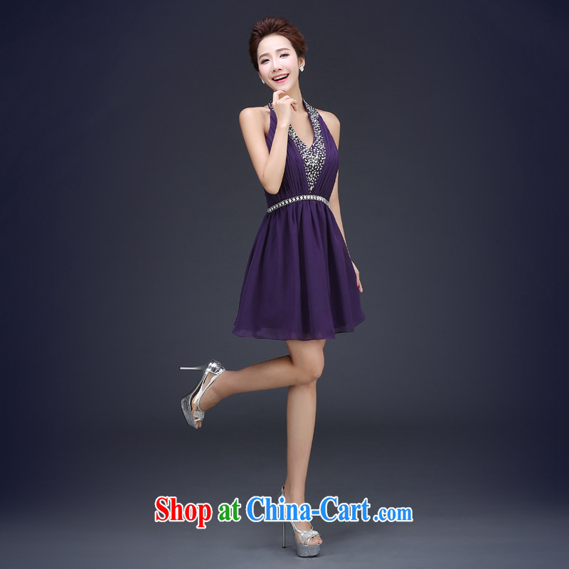Jie MIA 2015 new bridesmaid serving short bridesmaid dress the dress wedding toast service bridal gown Evening Dress spring and summer purple XXL, Jake Mia, shopping on the Internet