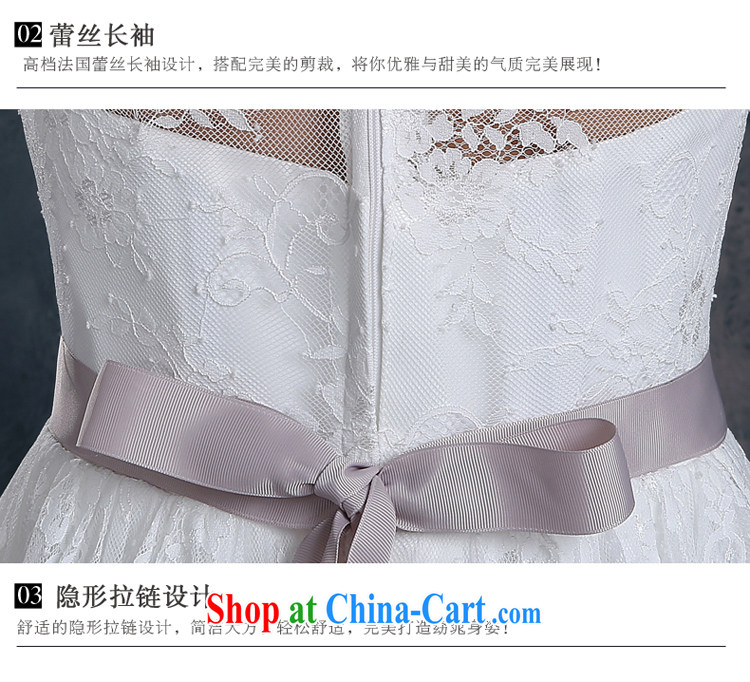 fall and winter long-sleeved lace bridesmaid dress 2015 new white wedding banquet dress short dress annual skirt white XL pictures, price, brand platters! Elections are good character, the national distribution, so why buy now enjoy more preferential! Health