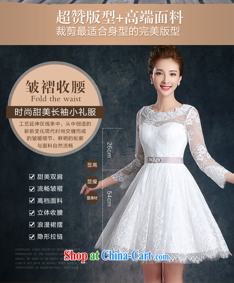 fall and winter long-sleeved lace bridesmaid dress 2015 new white wedding banquet dress short dress annual skirt white XL pictures, price, brand platters! Elections are good character, the national distribution, so why buy now enjoy more preferential! Health