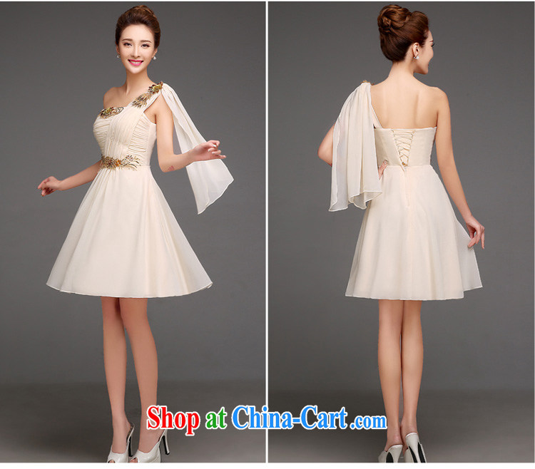 Summer 2015 new year Korean dress single shoulder graphics thin marriage bridesmaid sisters served as short wedding dress champagne color long XL pictures, price, brand platters! Elections are good character, the national distribution, so why buy now enjoy more preferential! Health