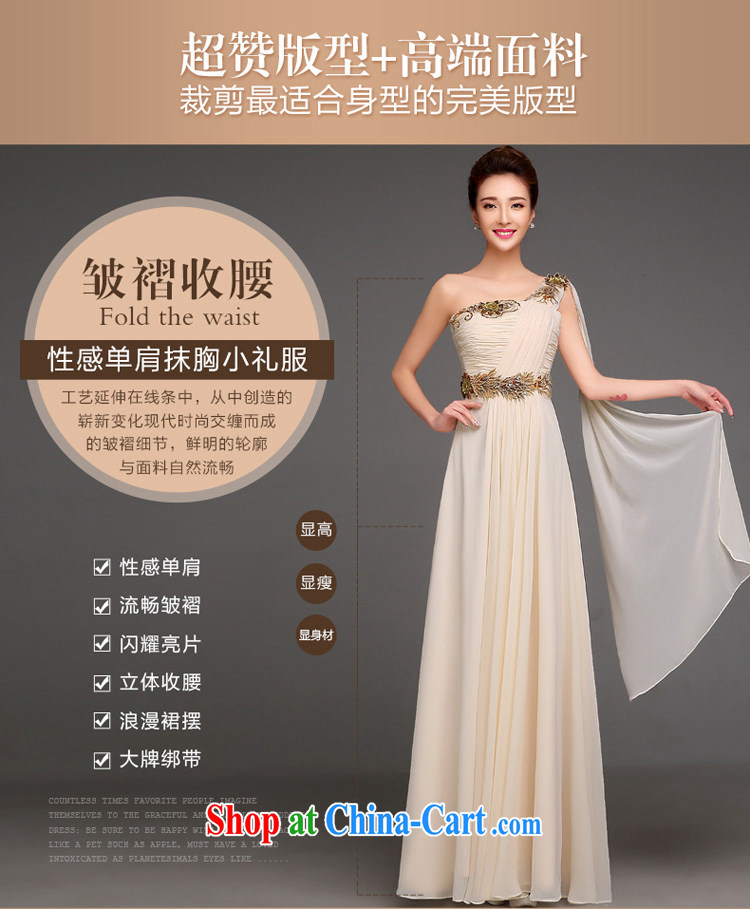 Summer 2015 new year Korean dress single shoulder graphics thin marriage bridesmaid sisters served as short wedding dress champagne color long XL pictures, price, brand platters! Elections are good character, the national distribution, so why buy now enjoy more preferential! Health