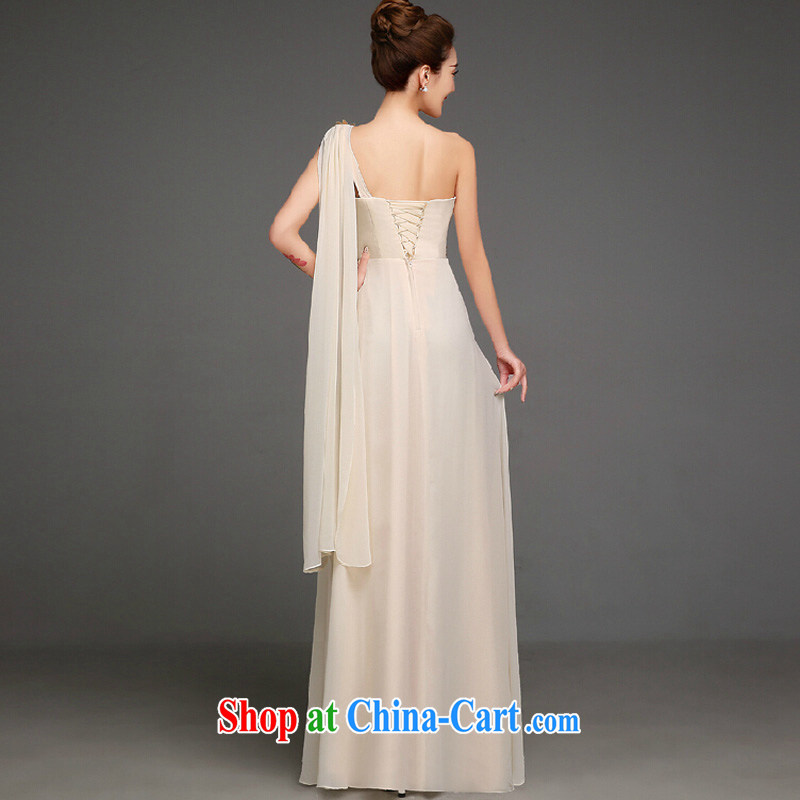 Summer 2015 new year Korean dress single shoulder graphics thin marriage bridesmaid sisters served as short wedding dress champagne color long XL, the color is Windsor, shopping on the Internet