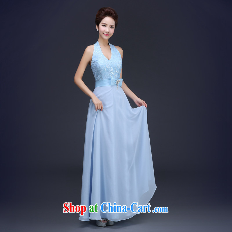 Jie MIA moderator wedding dress winter toast Service Bridal spring graphics thin female blue banquet dress long, Europe and beauty Blue is also A L, Mia, shopping on the Internet