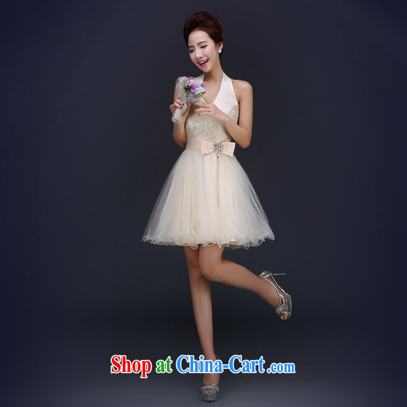 Jie MIA spring new small dress dress bridal bridesmaid dress in dance Banquet Hosted erase chest dress short-also XXL