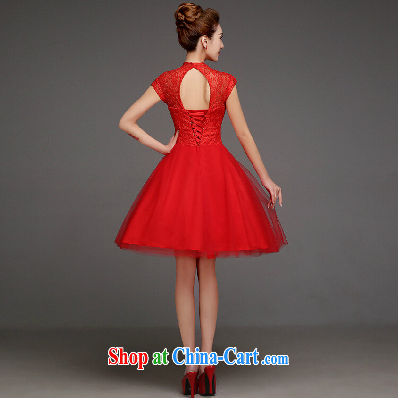 Korean-style short spring and autumn, serving toast 2015 new stylish bridal wedding dress beauty bridesmaid dress dress red XL, the color is Windsor, shopping on the Internet