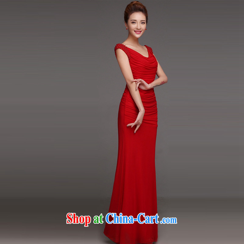 Marriages served toast red long wedding dresses 2015 stylish new beauty dress spring and summer s red, the color is Windsor, shopping on the Internet