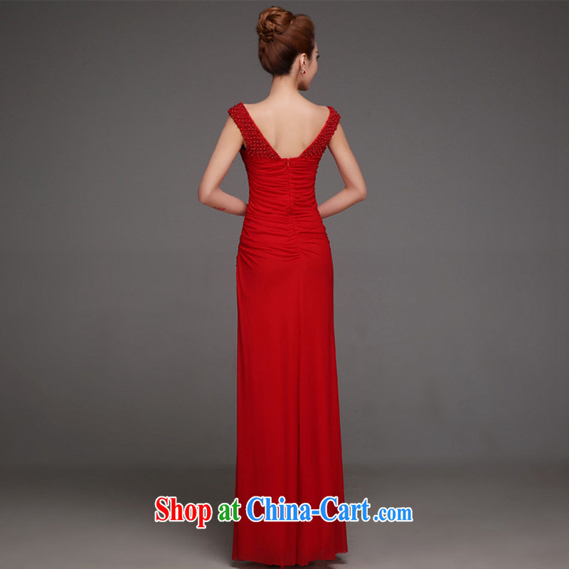Marriages served toast red long wedding dresses 2015 stylish new beauty dress spring and summer s red, the color is Windsor, shopping on the Internet
