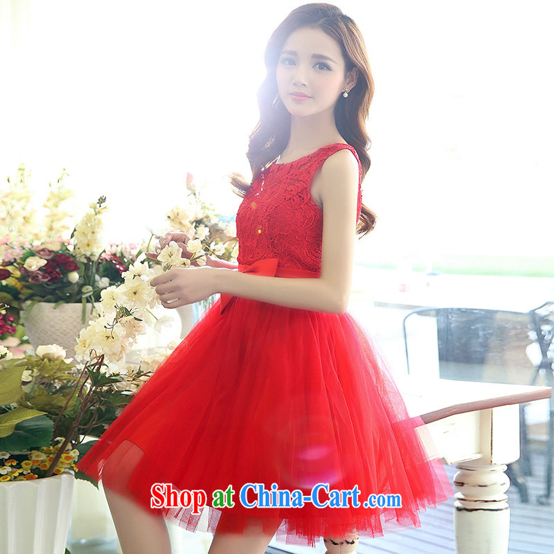 Floating love Ting wedding dresses new 2015 spring and summer red wiped his chest marriages tied with evening dress girl toast clothing bridesmaid clothing red with blue XXL crossed love Ting (PIAOAITING), online shopping