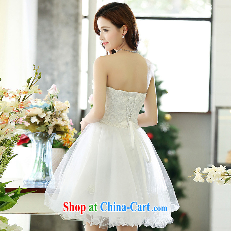 Floating love Ting 2015 new Korean version wiped off chest short wedding dresses bridesmaid service sister dress evening dress girls white XL crossed love Ting (PIAOAITING), shopping on the Internet