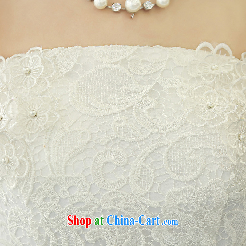 Floating love Ting 2015 new Korean version wiped off chest short wedding dresses bridesmaid service sister dress evening dress girls white XL crossed love Ting (PIAOAITING), shopping on the Internet