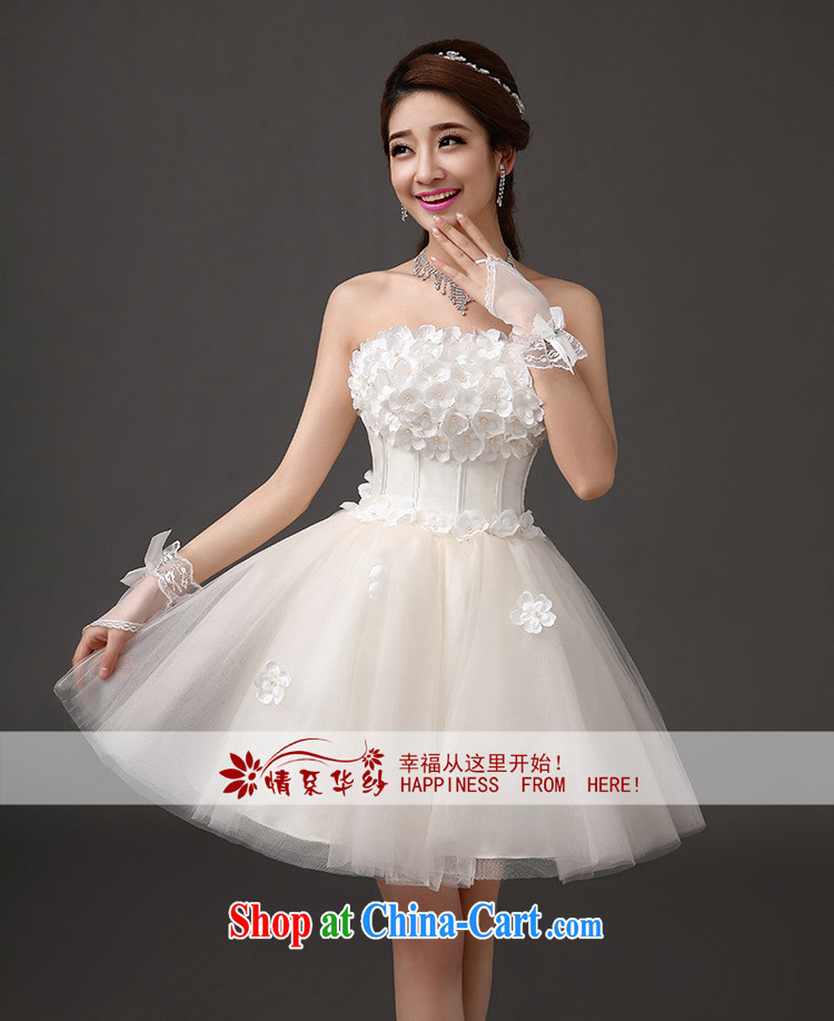 The china yarn bride's new 2015 marriage short wedding toast evening dress bridesmaid skirts dress show the evening gatherings annual erase chest dress champagne color. size does not accept return pictures, price, brand platters! Elections are good character, the national distribution, so why buy now enjoy more preferential! Health