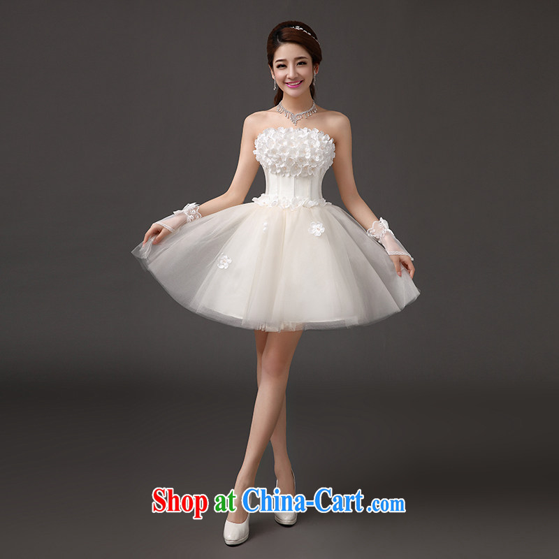 The china yarn bridal new 2015 marriage short wedding toast evening dress bridesmaid skirts dress show the evening gatherings annual erase chest dress champagne color. size does not accept return and china yarn, shopping on the Internet