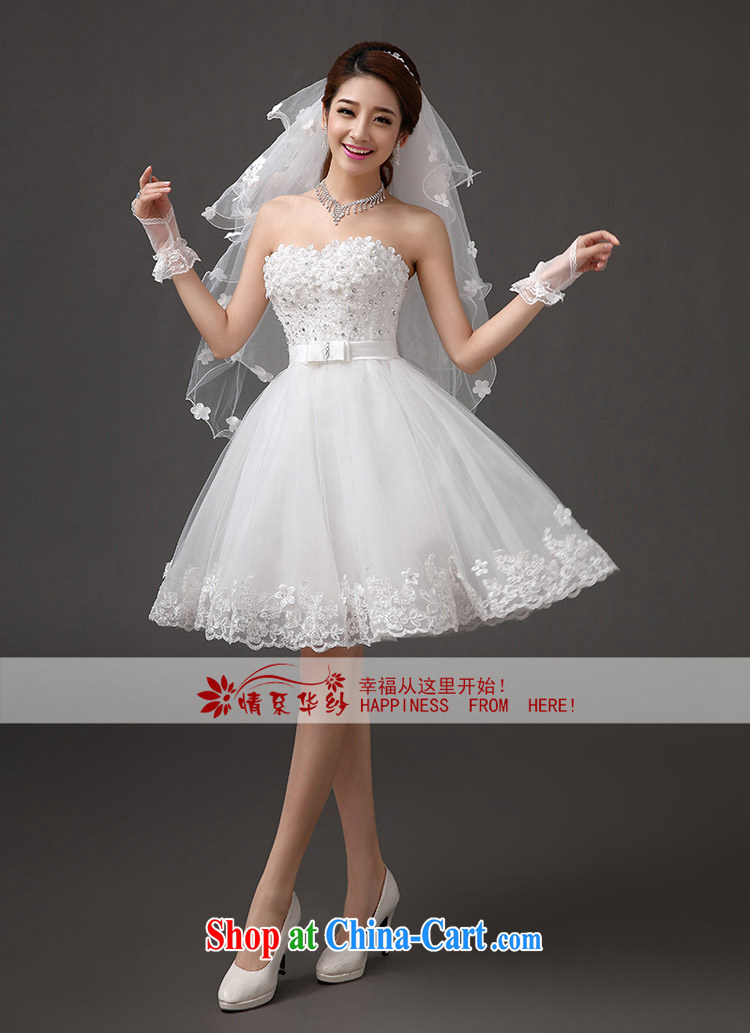 The china yarn 2015 new Korean wedding dresses lace bridesmaid serving short Evening Dress beauty and stylish small dress short wedding banquet hosted performances serving white. size does not accept return pictures, price, brand platters! Elections are good character, the national distribution, so why buy now enjoy more preferential! Health