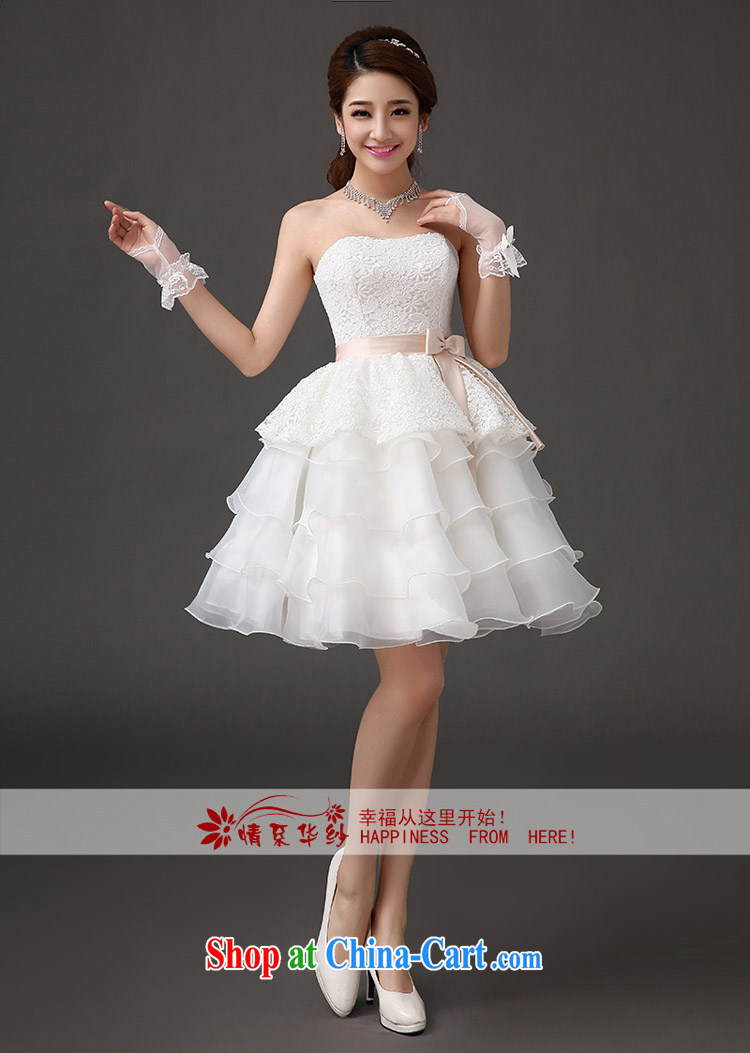 The china yarn bridal short wedding toast dress banquet presided over a short skirt bridesmaid dress Princess dresses white. size does not accept return pictures, price, brand platters! Elections are good character, the national distribution, so why buy now enjoy more preferential! Health