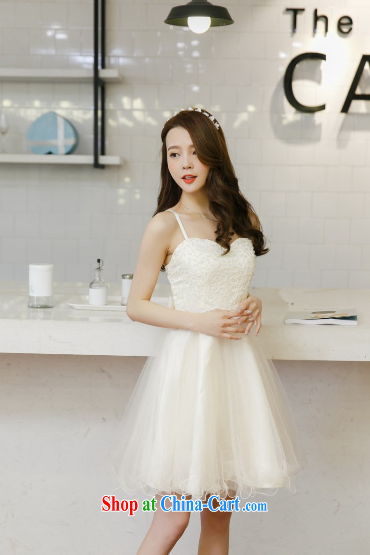 Yu Cisco's 2015 summer new strap with the Pearl River Delta (PRD sweet yarn a little gift dress Korean fashion V collar style bridesmaid dresses 7021 white L pictures, price, brand platters! Elections are good character, the national distribution, so why buy now enjoy more preferential! Health