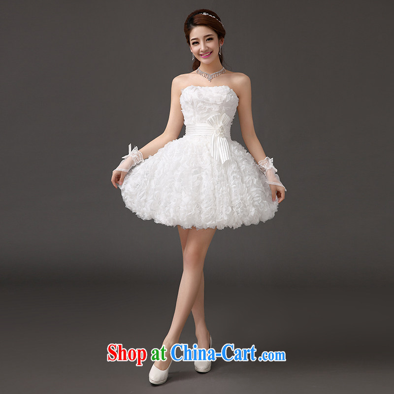 The china yarn 2015 stylish and sweet little dress lace flowers dress Princess lantern skirt bridal short wedding dresses bridesmaid dress stage debut white. size does not accept return and china yarn, shopping on the Internet