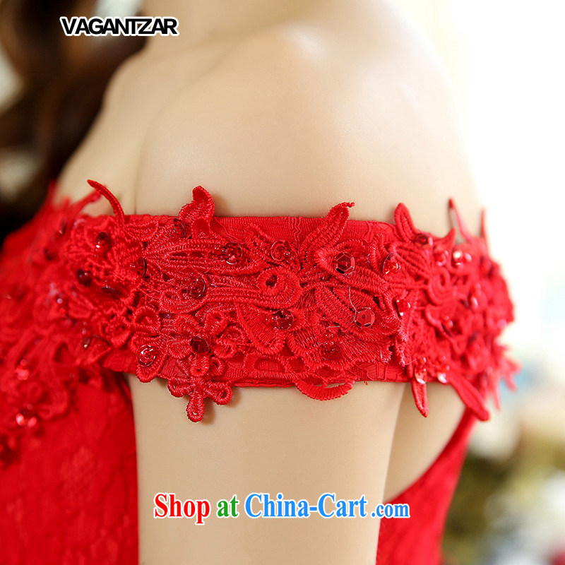 VAGANTZAR wedding dresses new 2015 spring fashion a shoulder-tail crowsfoot bridal double-shoulder type Korean bridal suite 1515 Red Red XL, VAGANTZAR, shopping on the Internet