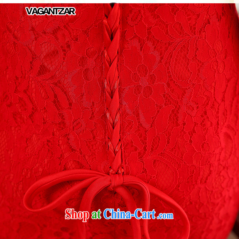 VAGANTZAR wedding dresses new 2015 spring fashion a shoulder-tail crowsfoot bridal double-shoulder type Korean bridal suite 1515 Red Red XL, VAGANTZAR, shopping on the Internet