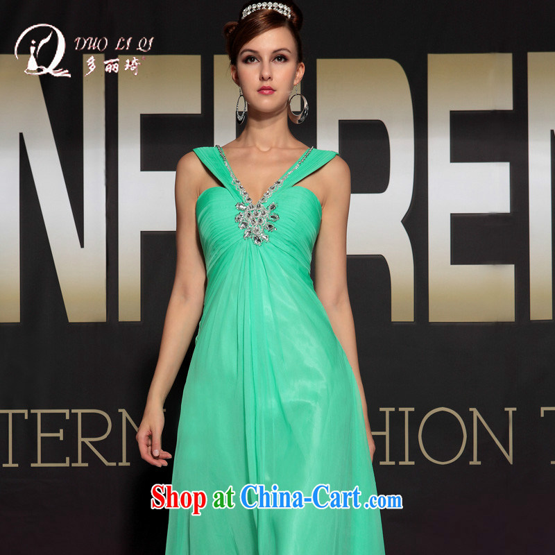 Multi-LAI Ki blue shoulders upscale dinner banquet dress green L, Li Qi (Doris dress), and, on-line shopping