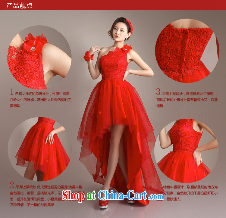 The Champs Elysees, as soon as possible, high-end Magenta lace single shoulder dress uniform toasting bride marriage after a long small tail 2015 new stylish wedding red XXL pictures, price, brand platters! Elections are good character, the national distribution, so why buy now enjoy more preferential! Health