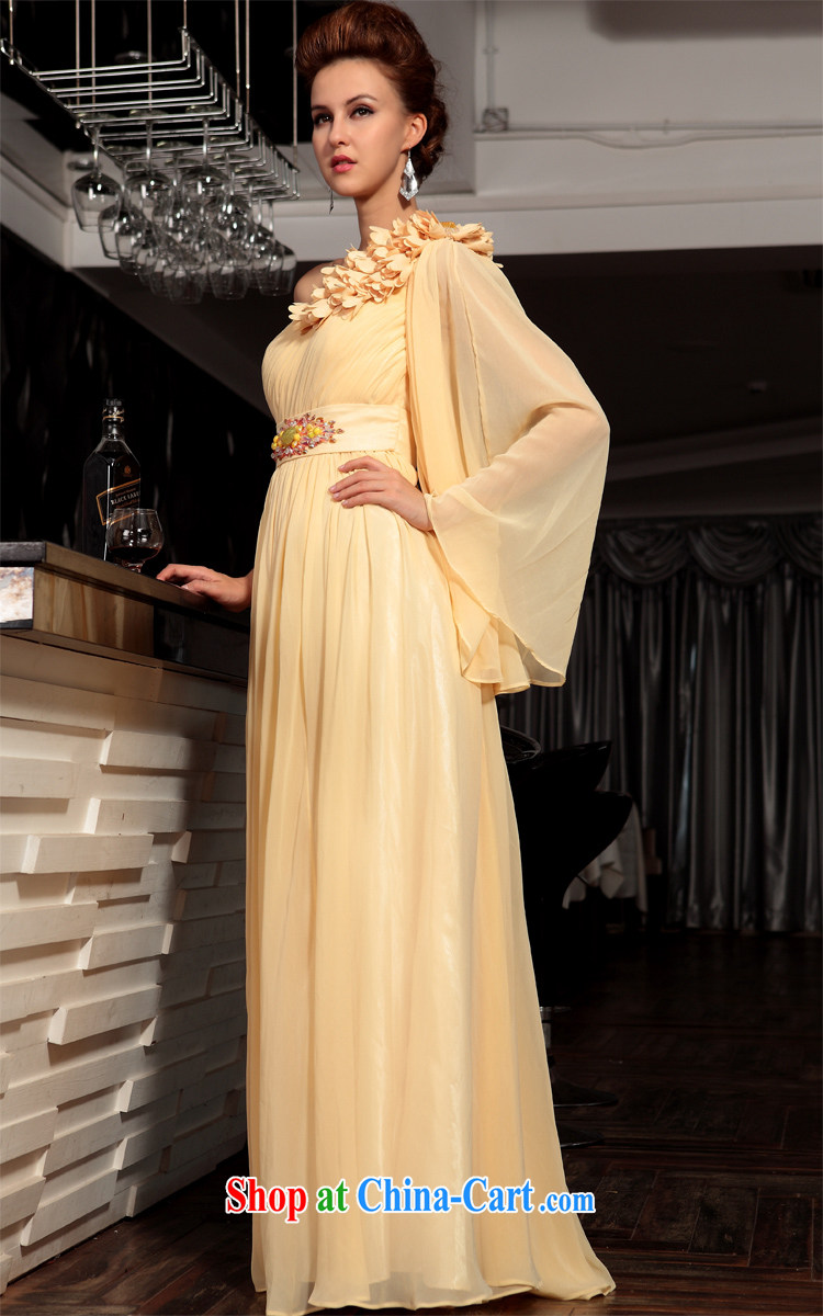 Multi-LAI Ki field shoulder yellow Evening Dress long dress yellow XXL pictures, price, brand platters! Elections are good character, the national distribution, so why buy now enjoy more preferential! Health