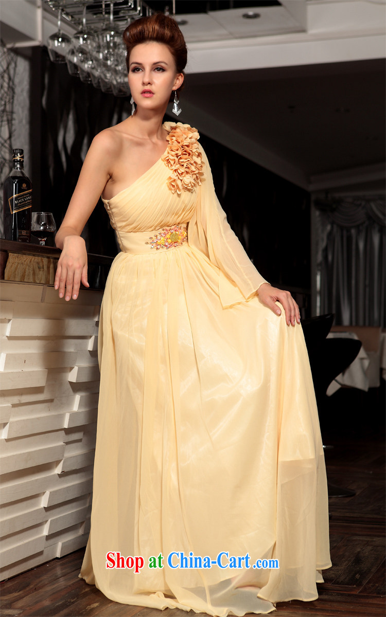 Multi-LAI Ki field shoulder yellow Evening Dress long dress yellow XXL pictures, price, brand platters! Elections are good character, the national distribution, so why buy now enjoy more preferential! Health