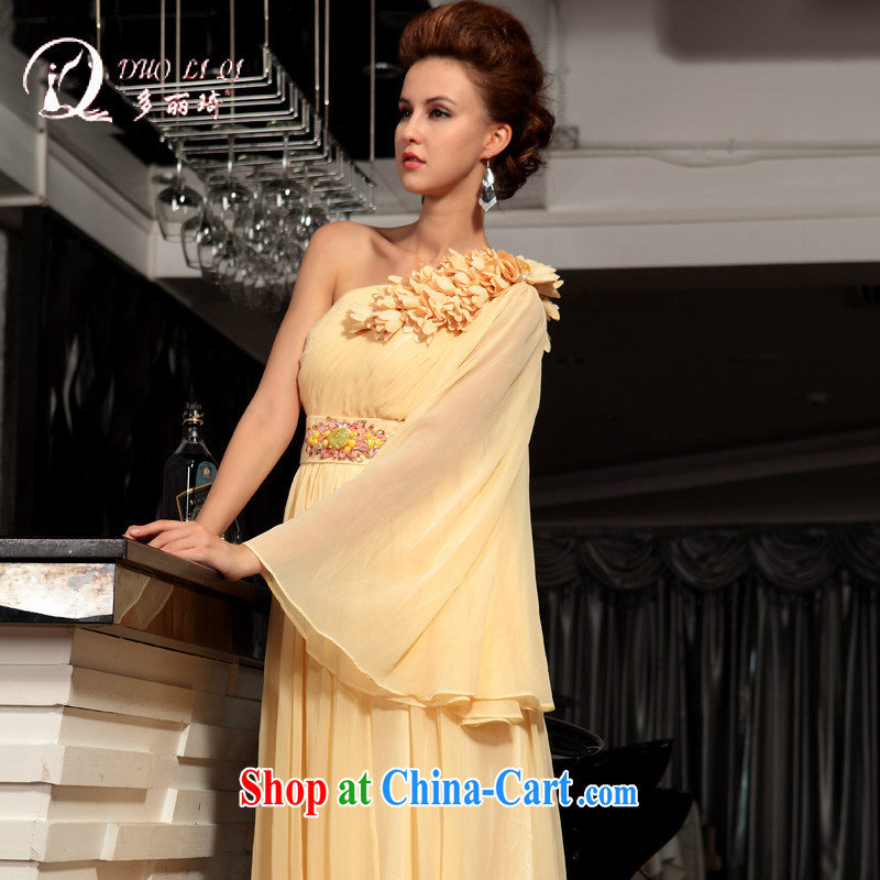 Multi-LAI Ki field shoulder yellow Evening Dress long dress yellow XXL, Li Qi (Doris dress), online shopping