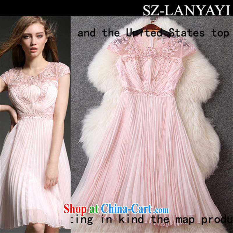hamilton 2015 spring and summer new European luxury fashion and the Pearl River Delta _PRD 100 hem hem beauty dress dresses T 豆沙 2881 8