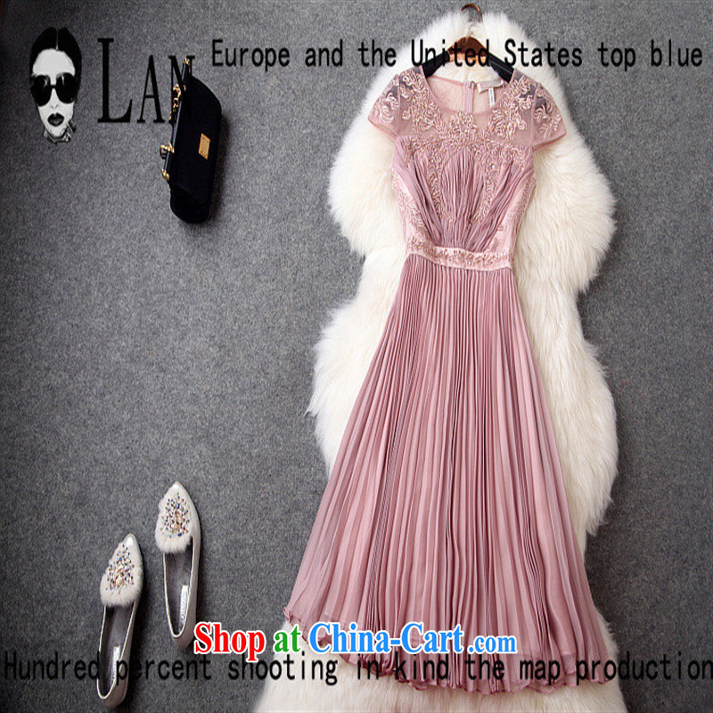 hamilton 2015 spring and summer new Europe and modern luxury and the Pearl River Delta (PRD 100 hem, with beauty dress dresses T 豆沙 2881 color 8, blue rain bow, and shopping on the Internet