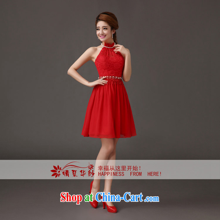 The china yarn 2015 new marriages small dress red hook also stylish short skirts wedding dresses bows dress Red. size does not accept return pictures, price, brand platters! Elections are good character, the national distribution, so why buy now enjoy more preferential! Health