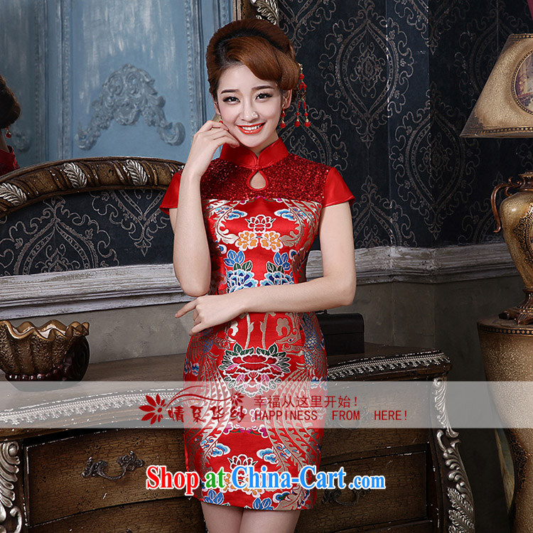 The china yarn spring 2015 new dresses bridal Red Beauty serving toast the doors classic improved cloud Kam short cheongsam Red. size does not accept return pictures, price, brand platters! Elections are good character, the national distribution, so why buy now enjoy more preferential! Health
