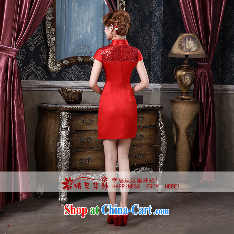 The china yarn spring 2015 new dresses bridal Red Beauty serving toast the doors classic improved cloud Kam short cheongsam Red. size does not accept return pictures, price, brand platters! Elections are good character, the national distribution, so why buy now enjoy more preferential! Health