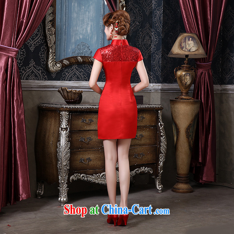 The china yarn spring 2015 new dresses bridal Red Beauty serving toast the doors classic improved cloud Kam short cheongsam Red. size do not accept return, the China yarn, shopping on the Internet