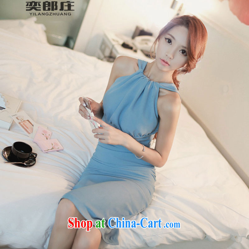 Sir David WILSON, Zhuang 2015 summer, my store female name Yuan sexy bare shoulders on cultivating also temperament snow woven dresses 729 blue XL, Sir David WILSON, Zhuang (YILANGZHUANG), online shopping