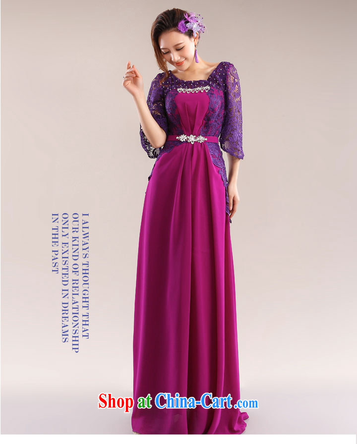 The Champs Elysees, as soon as possible, the cuff lace Evening Dress dress bridal wedding toast serving long, art the elegant late binding wedding dress sexily purple XXL pictures, price, brand platters! Elections are good character, the national distribution, so why buy now enjoy more preferential! Health